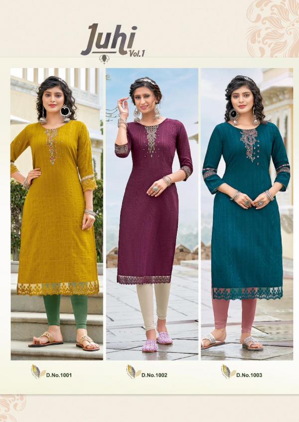 Koodee Juhi Vol 1 Chinon Designer Fancy Kurti Collection